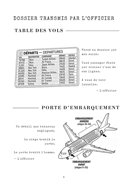 Tableau des vols au départ — retrouvez le vol du coupable